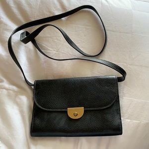 Fossil Black Leather Crossbody